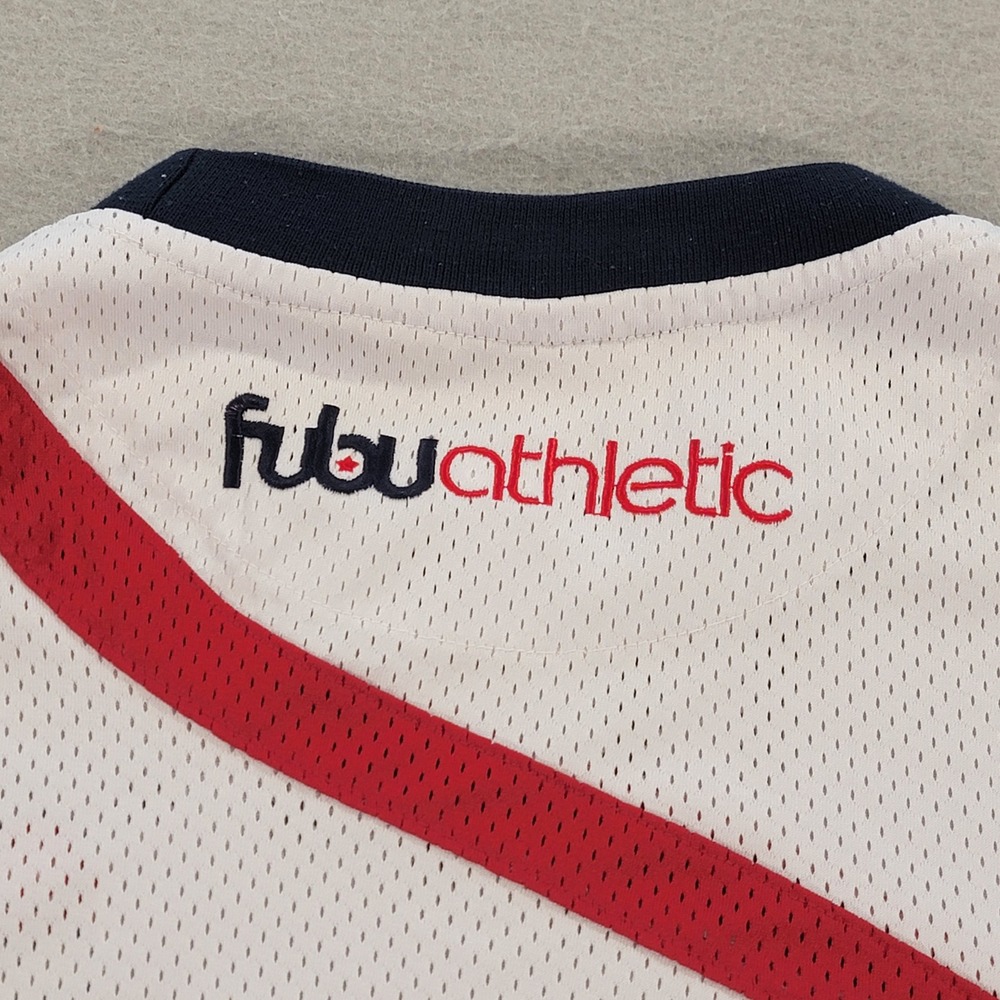 Vintage FUBU Athletic NY Nets ABA‎ Hardwood Classics Mesh Jersey Men's XL White - Picture 11 of 12